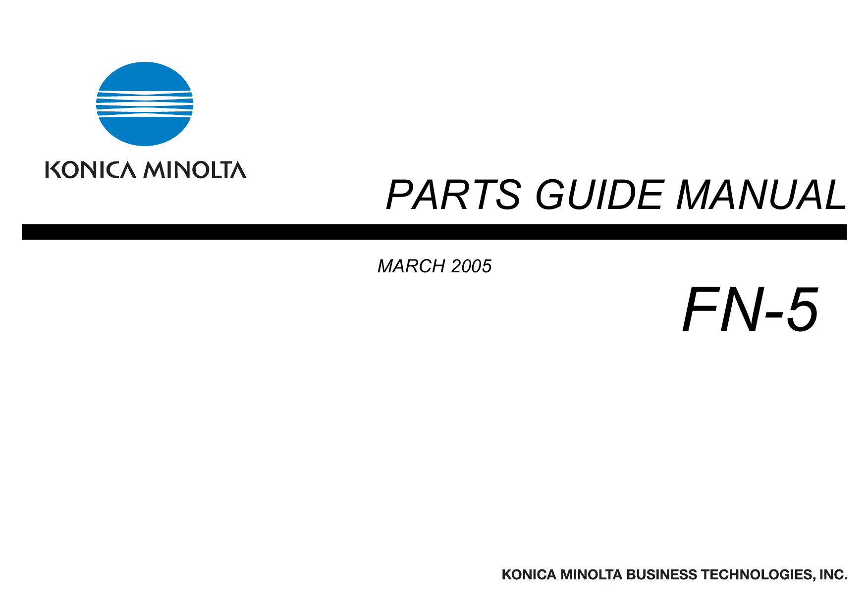 Konica-Minolta Options FN-5 Parts Manual-1